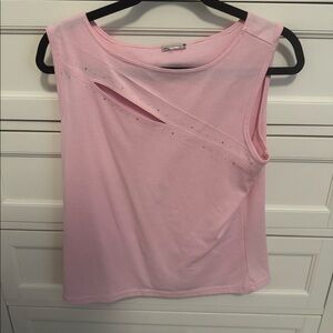 Pink Tank w/ sequins and cut out